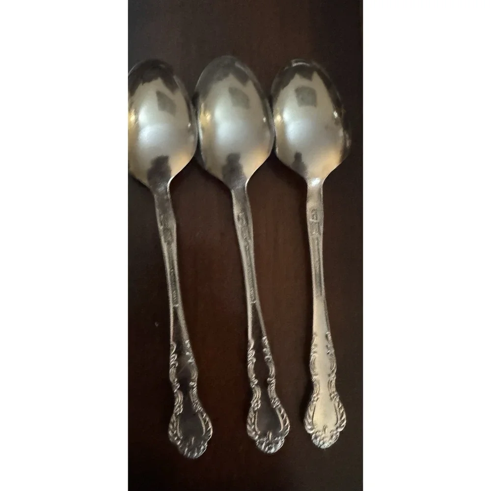 EKCO Eterna made in Japan, Set of 3 Spoon, stainless steel, floral handle